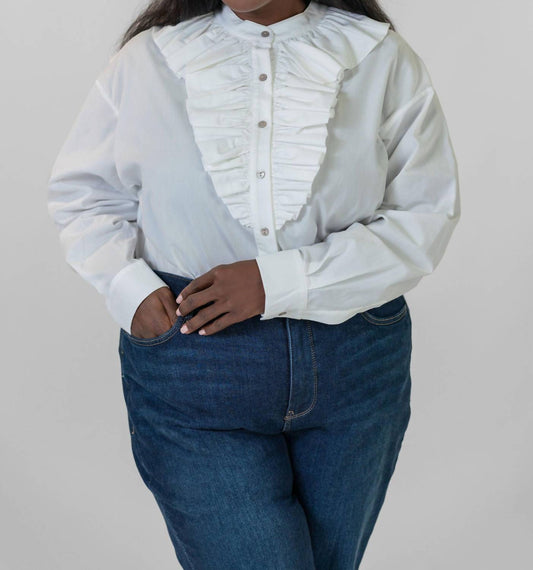 De Loreta - Laurel Long Sleeve Button Front Blouse - Plus