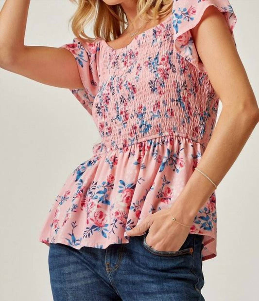 Andree By Unit - Floral Printed Smocked Top