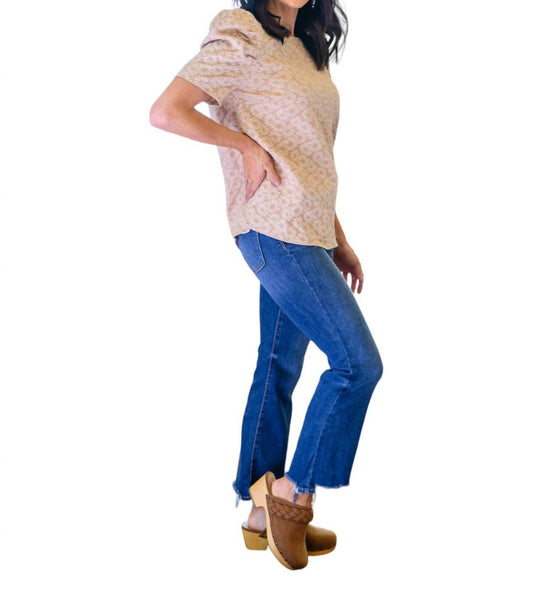 Mittoshop - Kelsi Jacquard Puff Sleeve Top