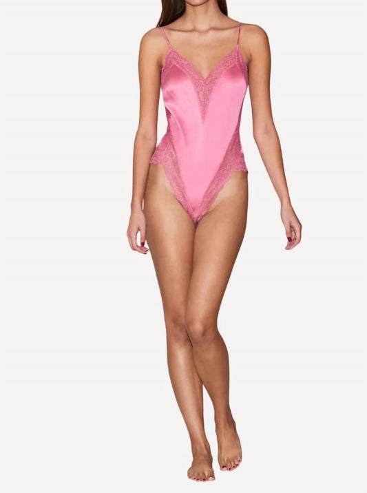 Fleur Du Mal - Venus Lace-trimmed Satin Bodysuit