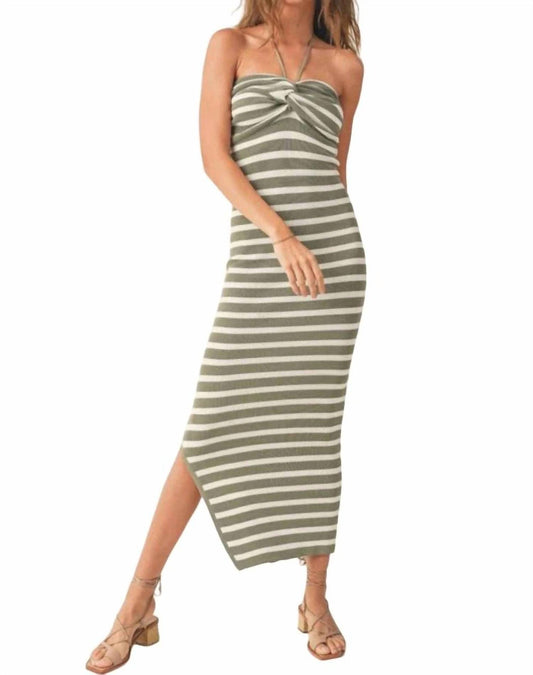 Miou Muse - Striped Knot Maxi Dress