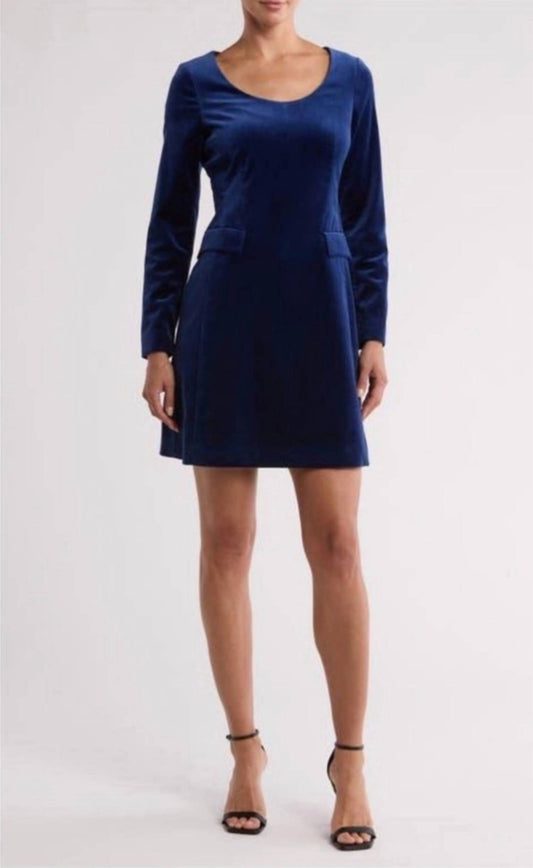 Theory - Velvet Long Sleeve Shift Dress