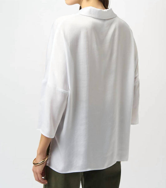 Joseph Ribkoff - RECYCLED HAMMERED SATIN BOXY TOP