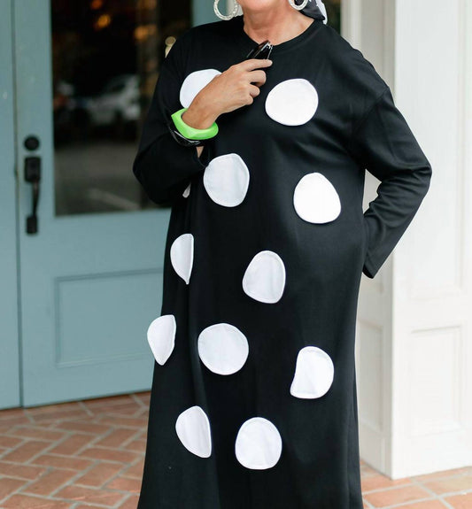 Vanite Couture - Dot Sweatshirt Midi Dress