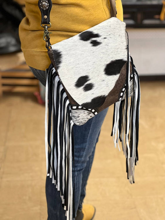 Myra Bag - Women's Corral Cowhide Fringe Western Bag