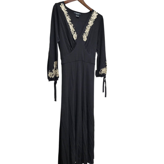 Karen Kane - Women's Cafe Chic Embroidered Flare 3/4 Sleeves Dress