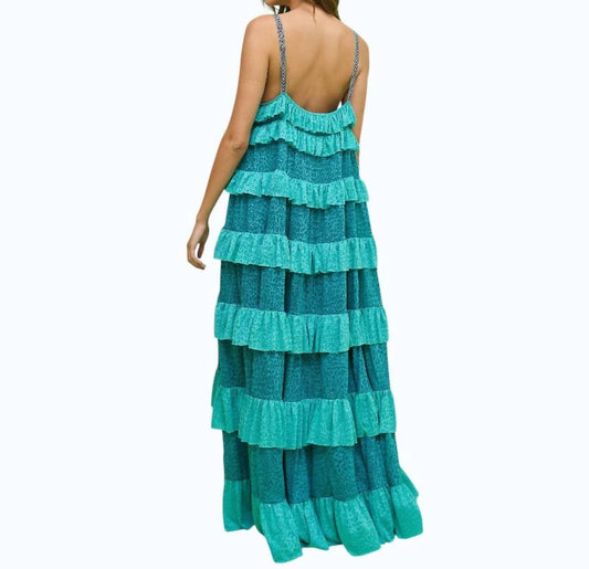 Pitusa - Colorblock Tiered Ruffle Dress