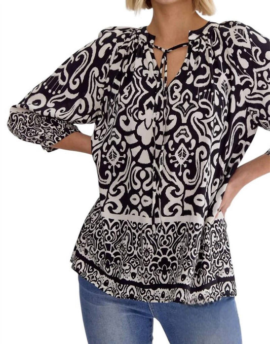 Entro - Renee Paisley Print 3/4 Sleeve Tunic