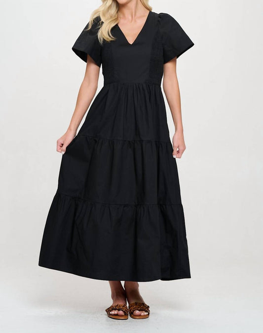 Meet Me In Santorini - Women's Poplin Side Smock Maxi Dress