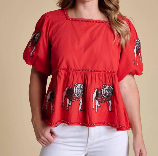 Stewart Simmons - The Puff Sleeve Peplum Top Georgia