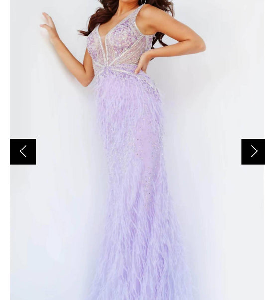 Jovani - beaded and feathers