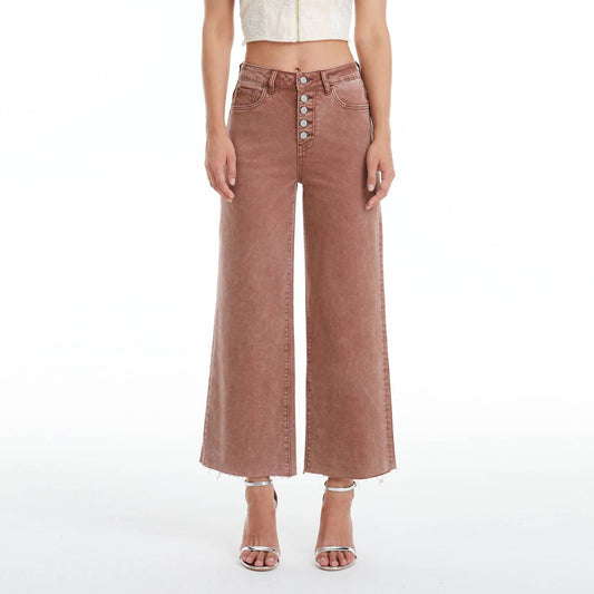 Bayeas - High Rise Wide Leg Twill Pants