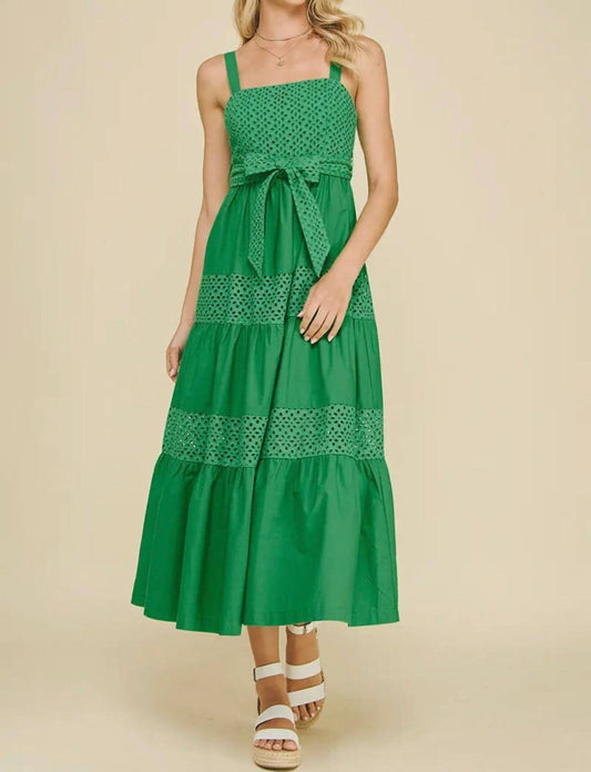 Pinch - Contrast Eyelet Detailed Maxi Dress
