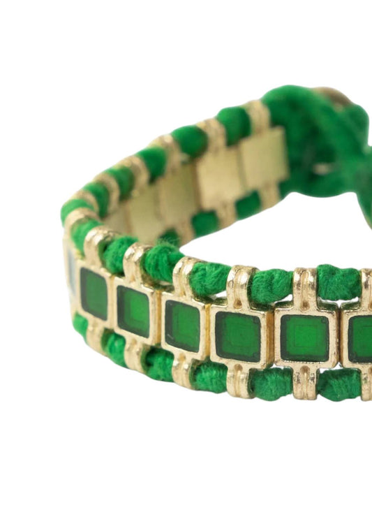 Ink+Alloy - Women's Josie Enamel Small With Loop Latch Leaf Bracelet