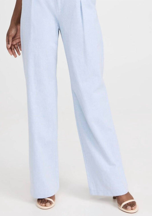 Paige - Pleated Light Chambray Linen Trousers