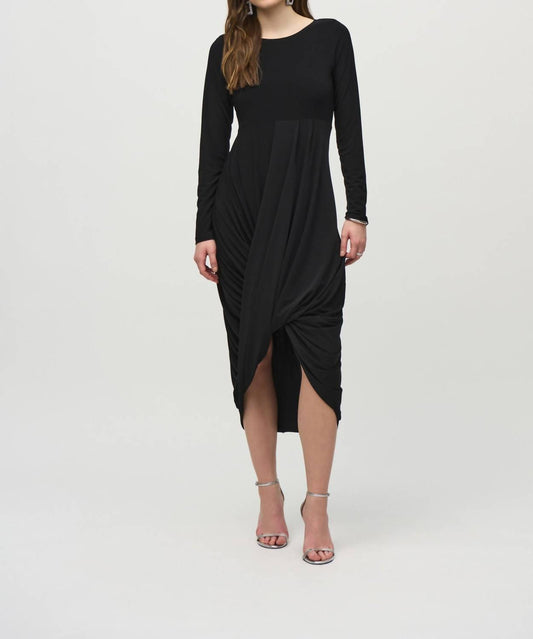 Joseph Ribkoff - Pleated Midi Cocoon Dress