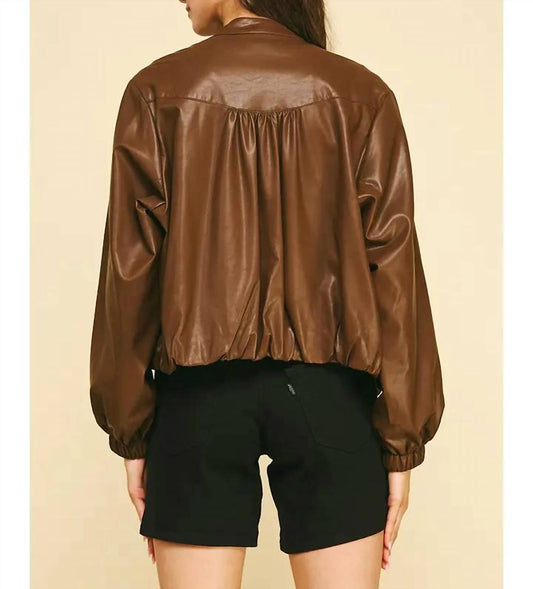 Pinch - Faux Vegan Leather Bomber Jacket