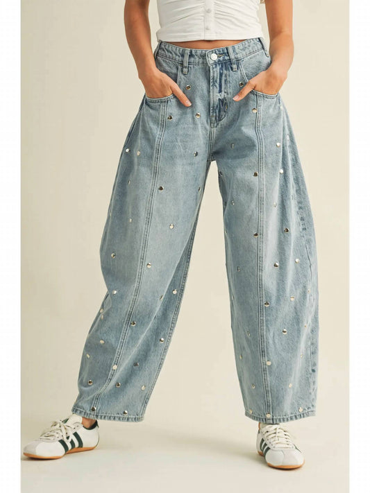Klesis - Studded Barrel Jeans