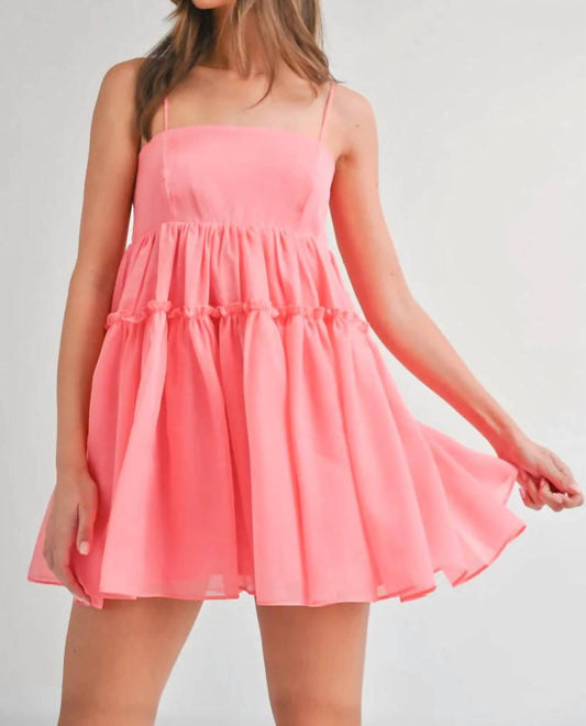 Klesis - Bow And Smocking Detailed Flared Baby Doll Dress