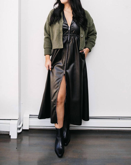 Deluc - Faux Leather Midi Dress