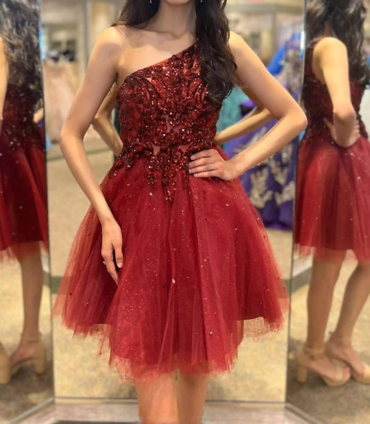 Morilee - One-shoulder Tulle Dress