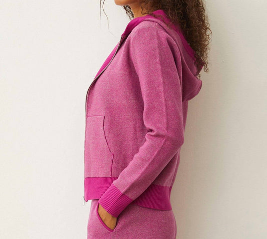 Monrow - Soft Knit Two Tone Zip Up Hoody