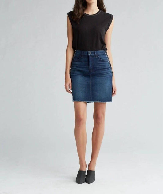 Hudson - Lulu Nightfall Jean Raw Hem Side Lace Up Skirt