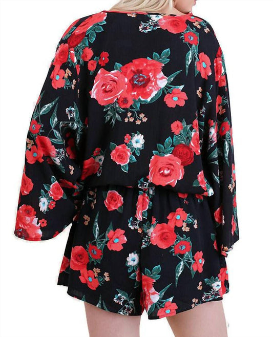 Umgee - Floral Bell Sleeve Romper