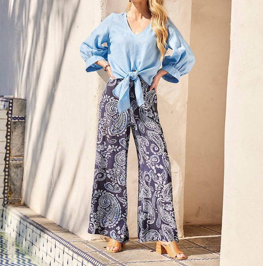 Karen Kane - Wide-leg Patterned Pants