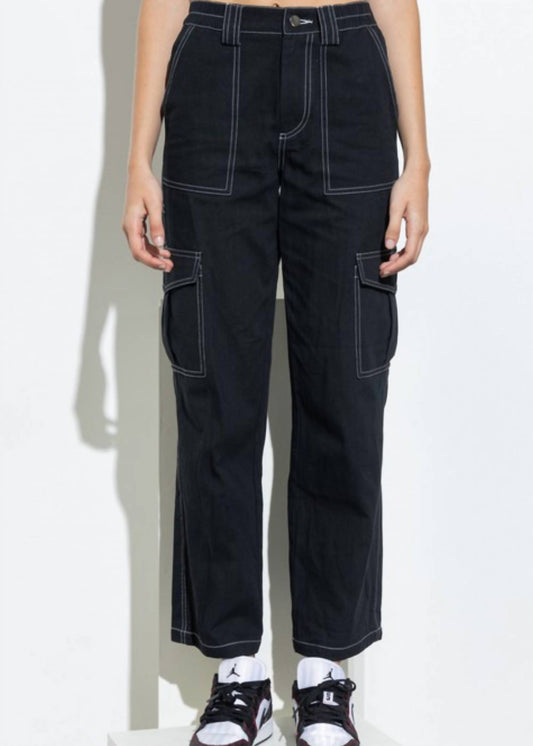 Papermoon - Noire Straight Leg Cargo Pants