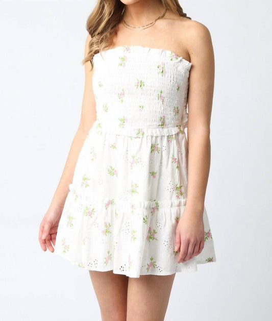 Olivaceous - Kendra Strapless Floral Dress