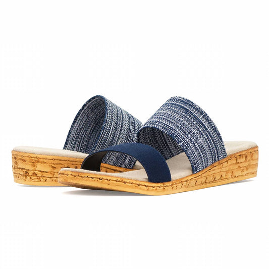 Charleston Shoe Co. - Cecilia Navy/Denim Slide Sandal