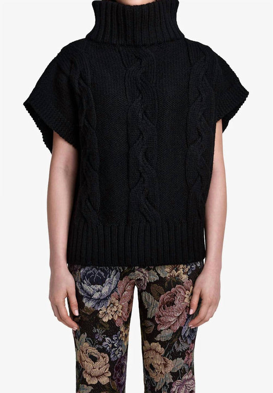 Smythe - Cable-knit Sleeveless Turtleneck Top