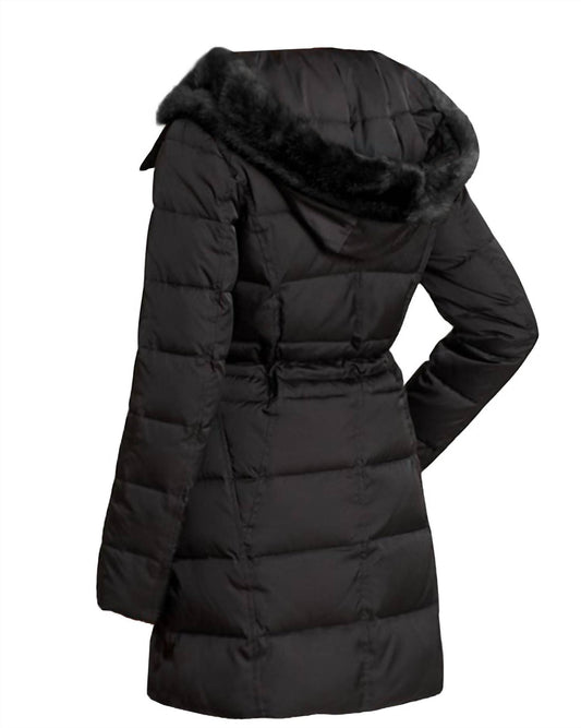 WOMEN'S QUILTED FAUX FUR PUFFER JACKET COAT