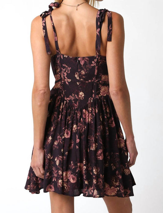 Olivaceous - Floral Corset Dress