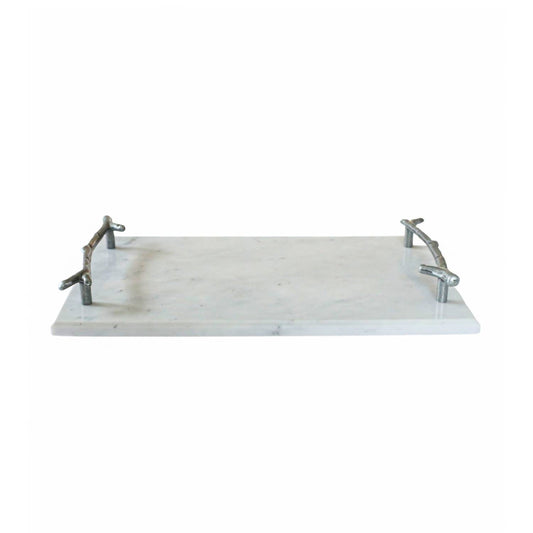 Creative Gifts International - Marble Board with Silver Branch Handles
