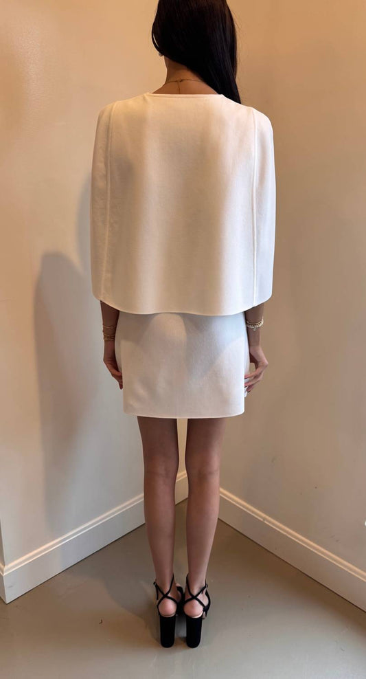 Rvn - Ava Cape A Line Crepe Knitted Mini Dress