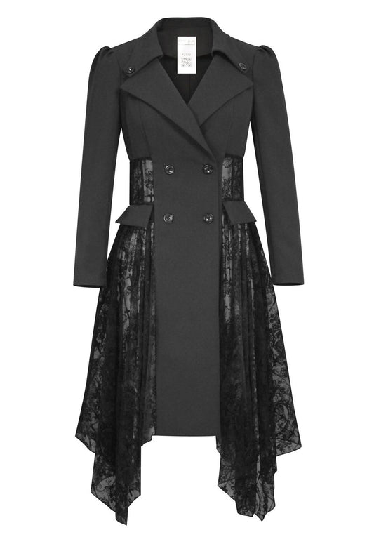 Chic Star - Women's Lace Trench Jacket