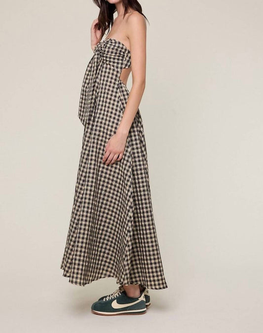 Sky To Moon - Gingham Open Back Maxi Dress