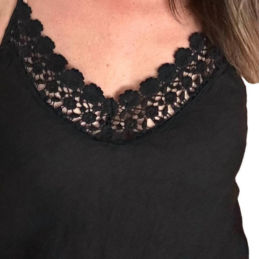 Made In Italy - Grace Linen Lace Tank