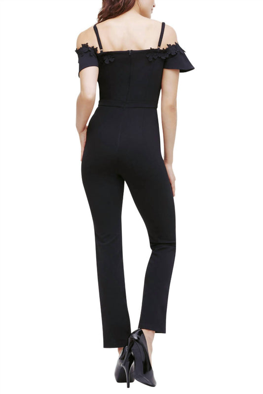 Kensie - Crepe Scuba Cold Shoulder Jumpsuit
