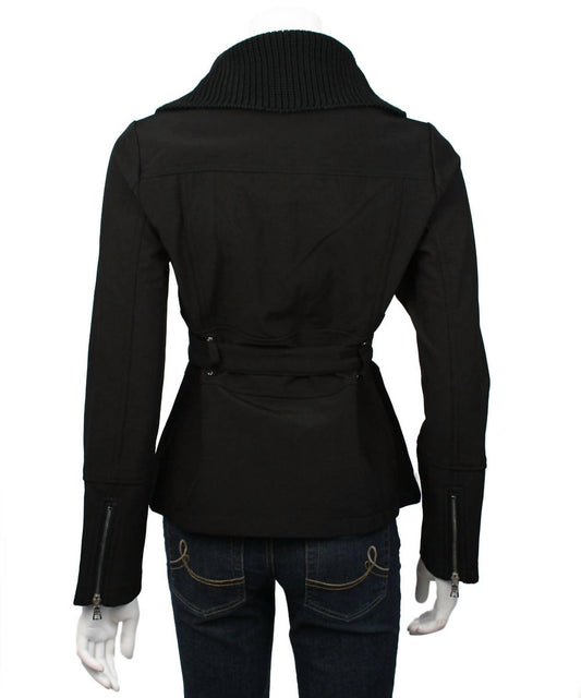 Mo-Ka - Women's Shell Zip Coat With Ribbed Collar