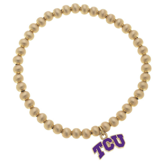 Canvas Style - Tcu Horned Frogs Ball Bead Stretch Bracelet