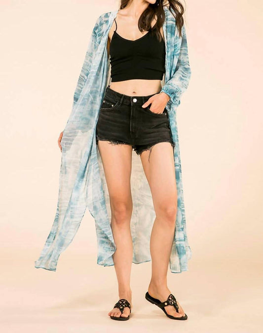 Jen & Co. - Women's Long Printed Boho Kimono Wrap Cover Up