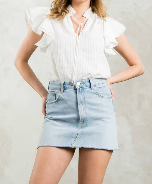 Thml - Flutter Sleeve Gingham Top