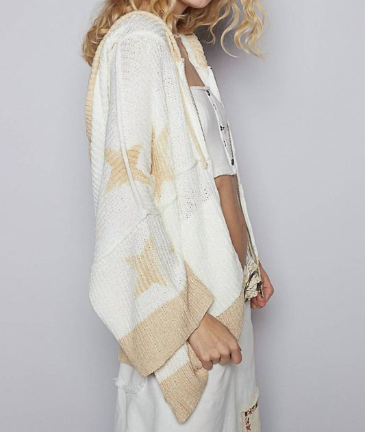 Pol - Oversize Star Zip Up Sweater