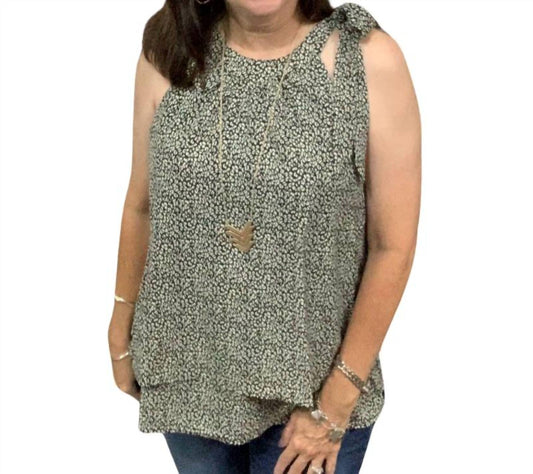 Llove - Tiered Tie Sleeveless Top