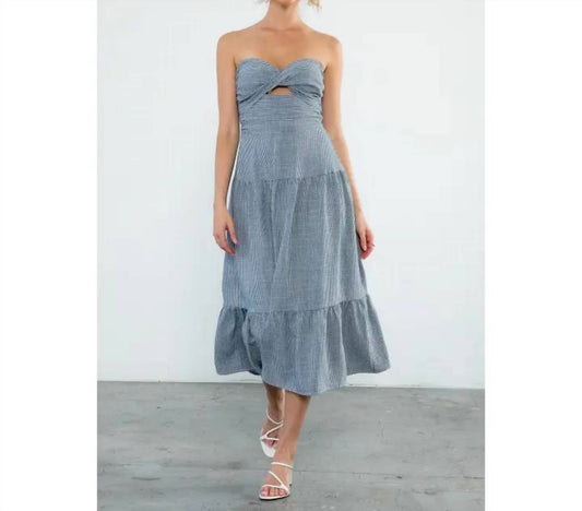 Thml - Gingham Bow Twist Midi Dress