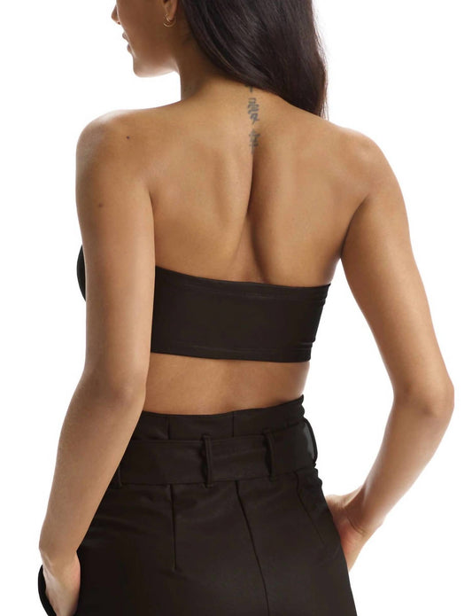 Faux Leather Bandeau Bralette