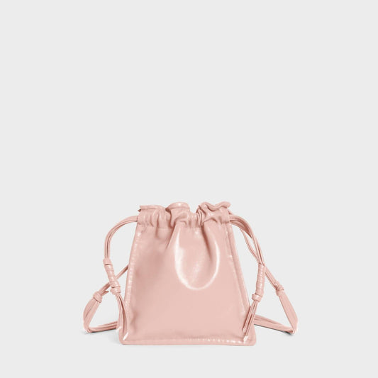 Lemiz - Women's Mini Bowie Drawstring Crossbody Leather Bag